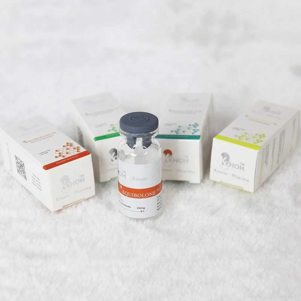 Kohoh pharma 10ml vial packaging box and labels custom logo silver foil vial labels and box