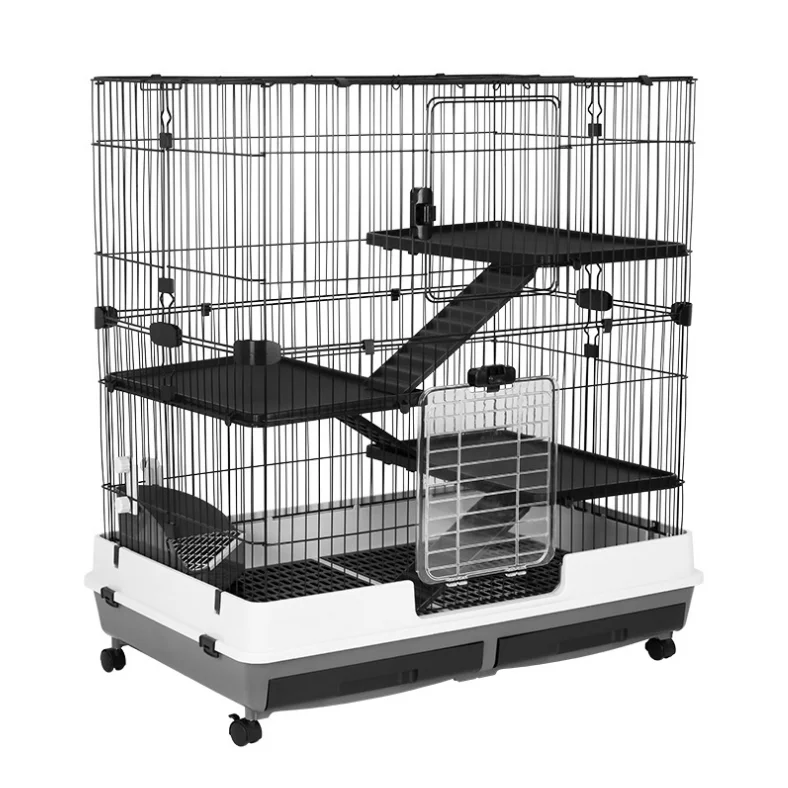 Small Animal Metal Cage Height Adjustable With Lockable Casters Grilles ...