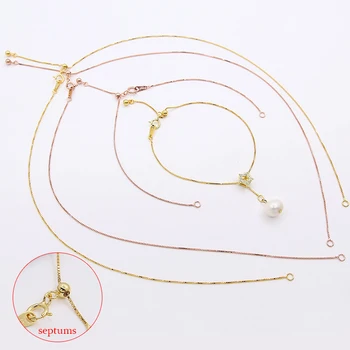 Wholesale 925 sterling silver accessory box necklace with silica gel and two rings clasp for jewelry making