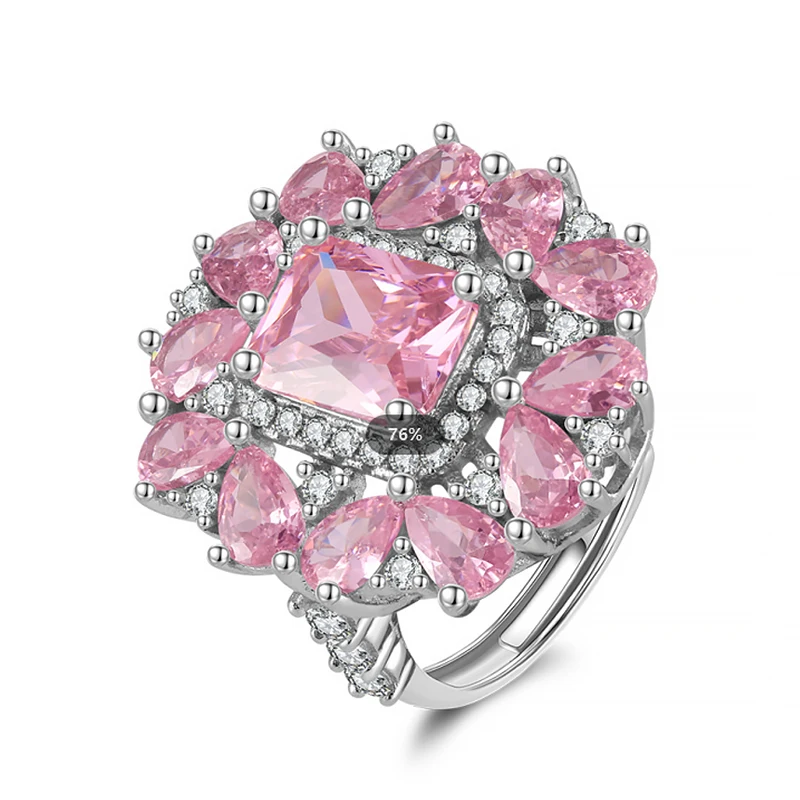 RINNTIN LZR25 Luxury Jewelry - Exquisite Pink Zircon Ring