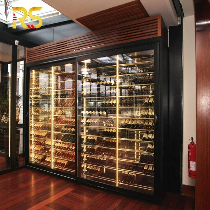 
 restaurant stainless steel red wine rack luxury bar wine storage display cabinet  