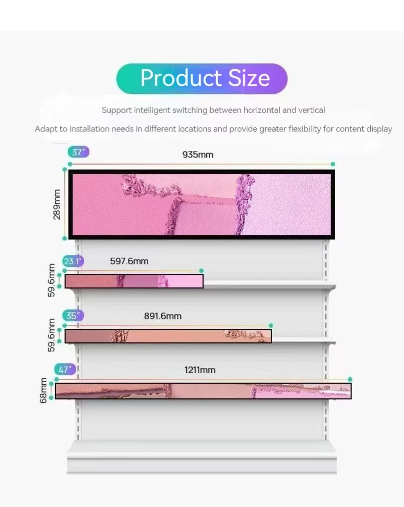 DV480FBM-N01 High brightness 1000nits 4K resolution 3840x720 lcd display lcd panel with VbyOne tft bar ultra wide thin monitor details