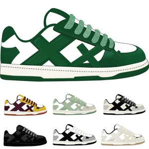 Oem Odm Manufacturers Original Customized Logo Genuine Leather Thick Foam Skateboarding Shoes Casual Men Custom Shoes