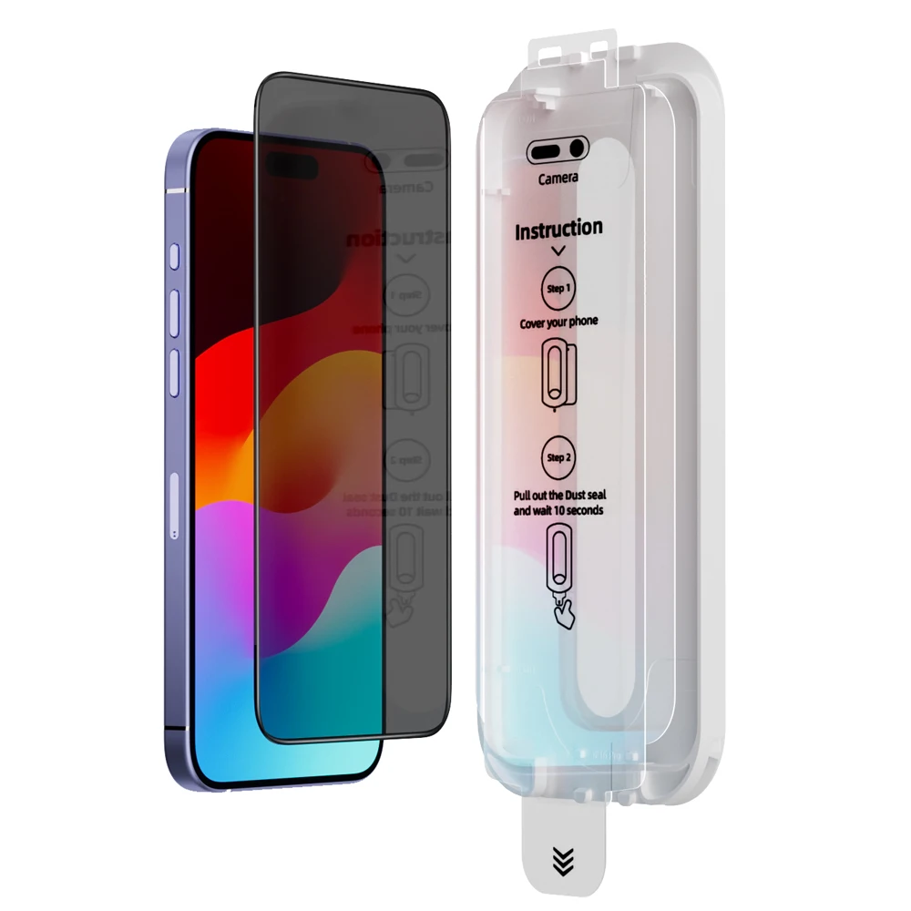 Privacy Tempered Glass Screen Protector For IPhone 16/15/14/13 Pro Max – 9H Clear