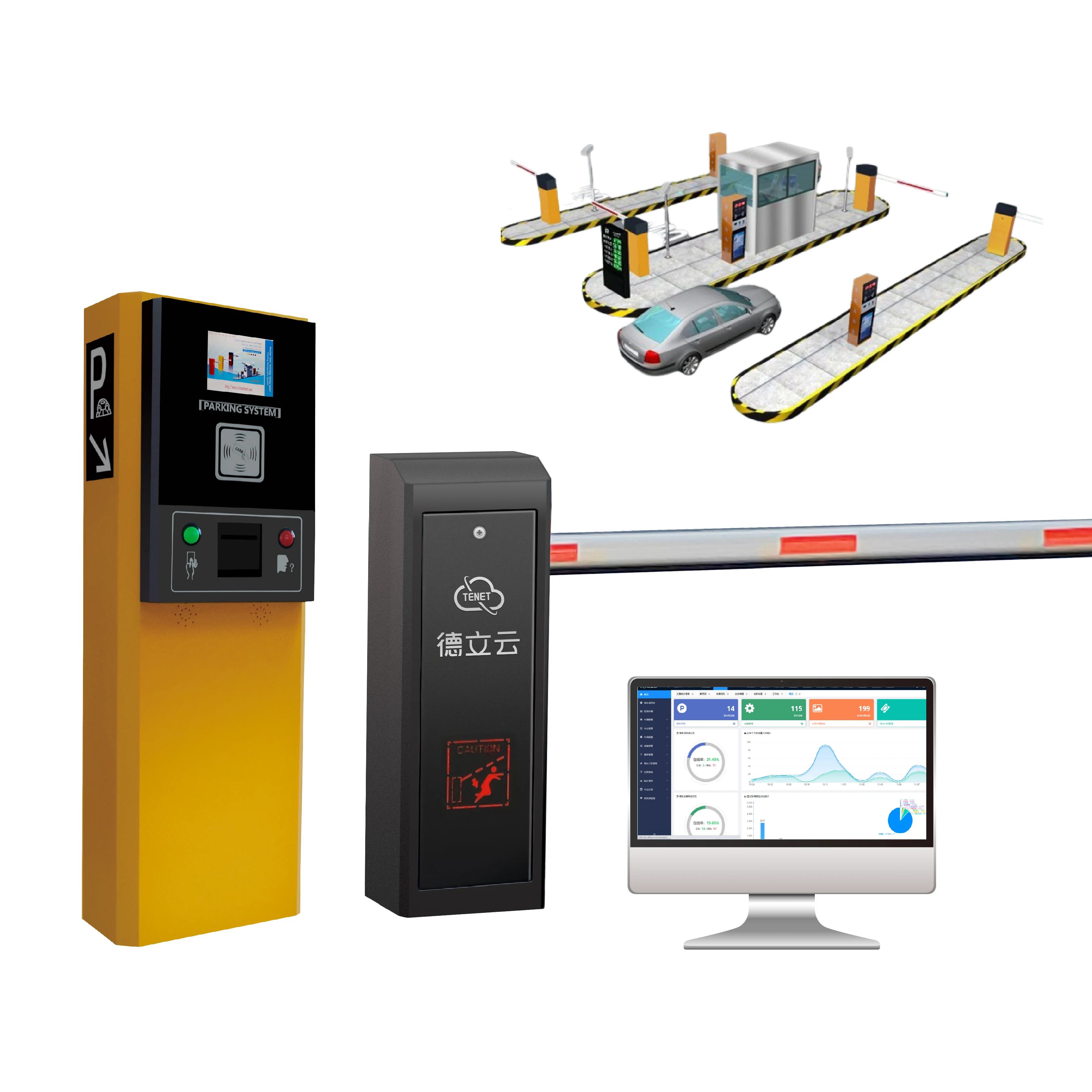 Tenet Automatic Parking Ticketing Dispenser  Machines for Smart Parking Management System