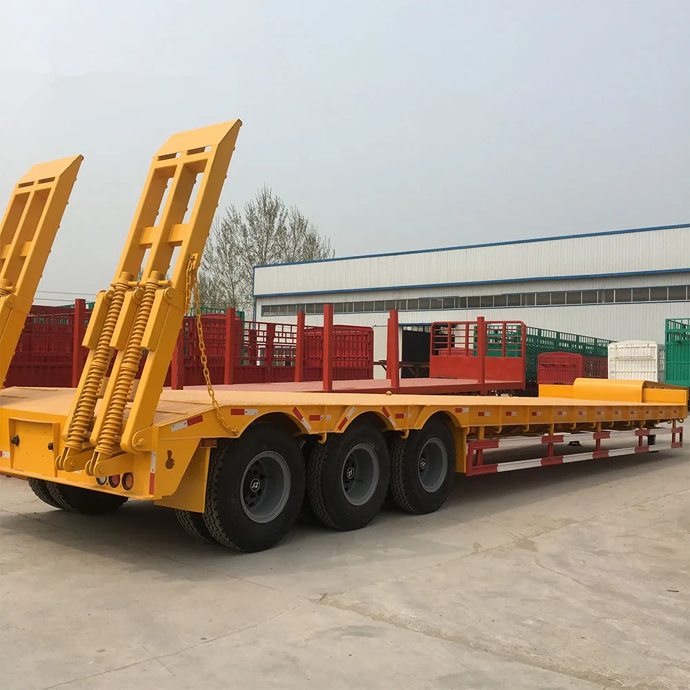 40ft 3 Axles 50t 60t Payload Low Bed Semi Trailer from China supplier