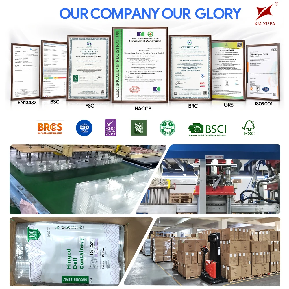 Food-Grade Transparent 4/8/12/16/68oz Cake Box Packaging RPET Plastic Clamshell Dessert Containers