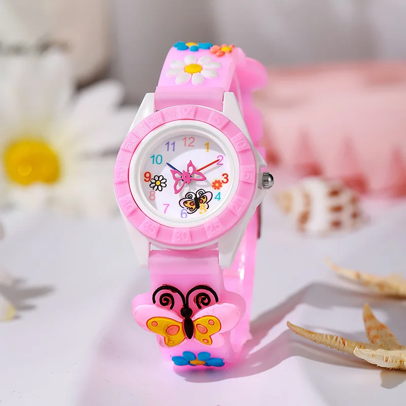 Charming Kids' Quartz Watch with Butterfly Design