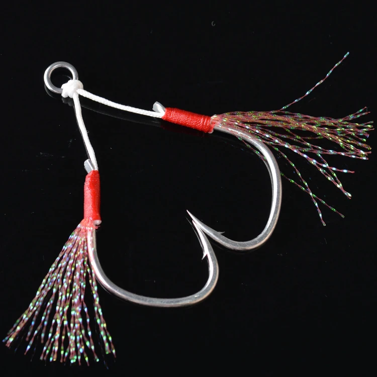 Assist Hook High Carbon Steel Hook Jig with 8 Braided PE Line and