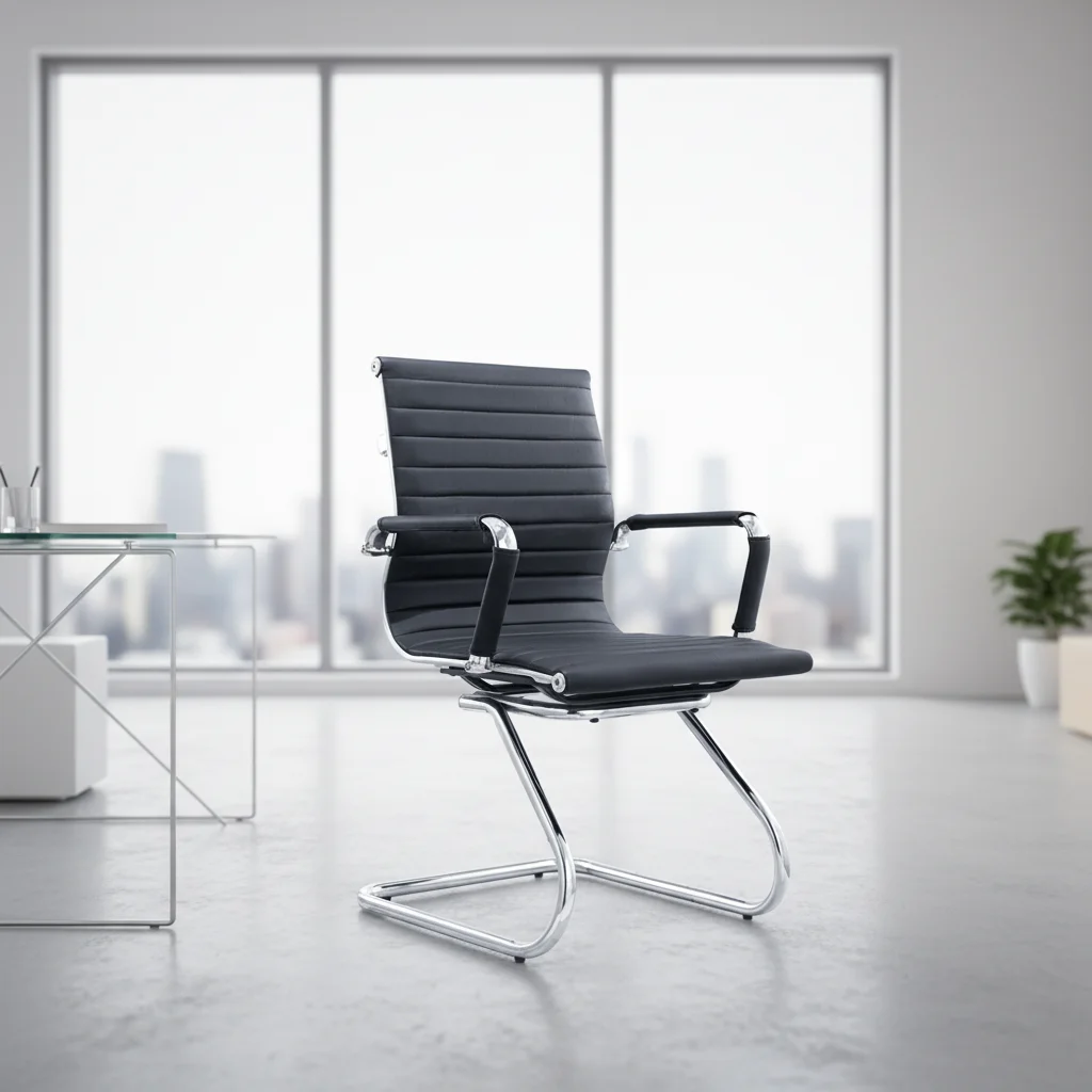 Assembly Executive Office Swivel Chair with Steel Frame Synthetic Leather Ergonomic Design 6