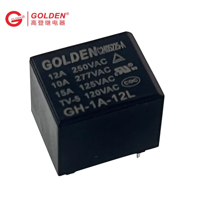 2 Rel&egrave; Elettromagnetici Di Potenza GOLDEN GH-1A-12L 12VDC 12A 250VAC 4 Pin &ndash; Nuovi