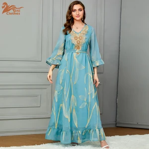 3645  Wholesale Prices Abaya Traditional Basic Muslim Dress Long Sleeve Maxi Long Dress Muslim Women Dress Beaded Shiny Abaya