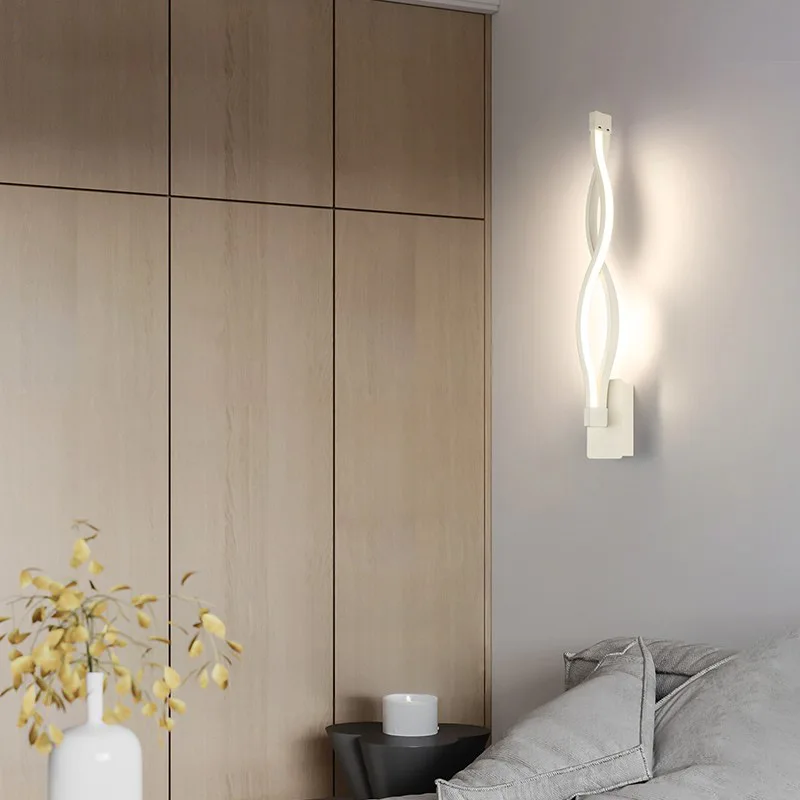 LED Wall Lamp Nordic New Bedside Wavy Wall Light Simple 16W Iron Lighting to Aisle Corridor Decorations Lamps Home Decor Sconces - Image 6