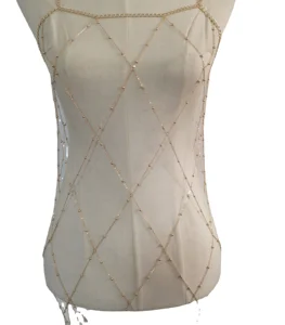 Classic Gold Chain Body Jewelry Fashionable Unisex Accessory for Wedding Party Gift or Engagement for Girls' Dresses