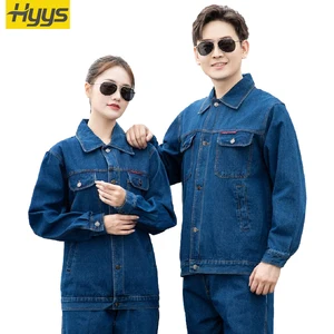 Summer Manufacturer Denim Work Clothes Factory Supply Denim Workwear Jackets and Jeans Overalls Suits