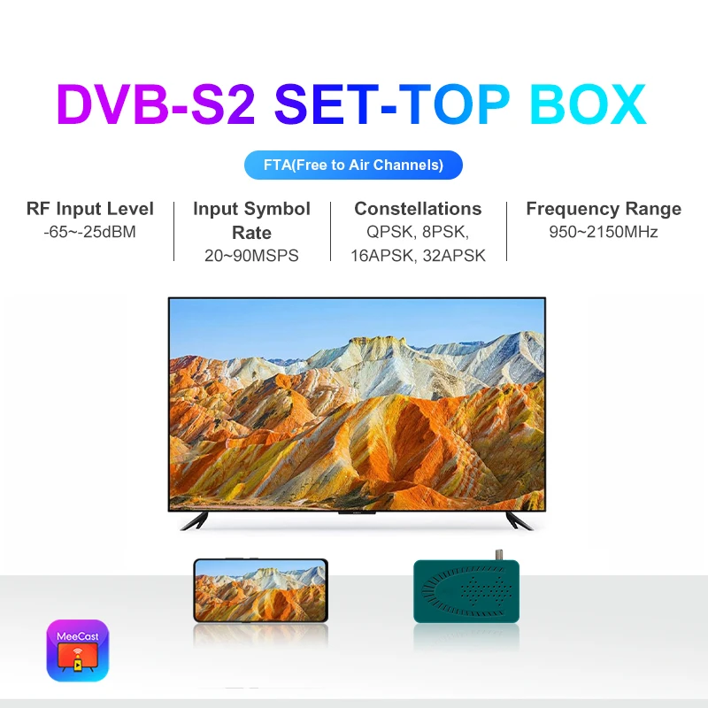 Dvb s2 Satellite Receiver Full hd Set Top Box GX6605S TV Digital Tuners Free to Air MeeCast HD DVB S2 Receiver OEM/ODM Factory