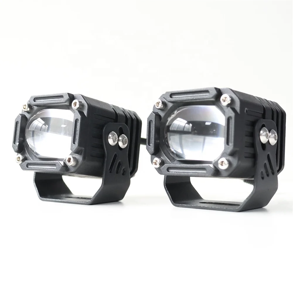 TIYPEOR Universal Upgrade Motorcycle Auxiliary Fog Off-Road Spotlight LED Driving Light for ATV UTV 20W Aluminum 6000K 3000K