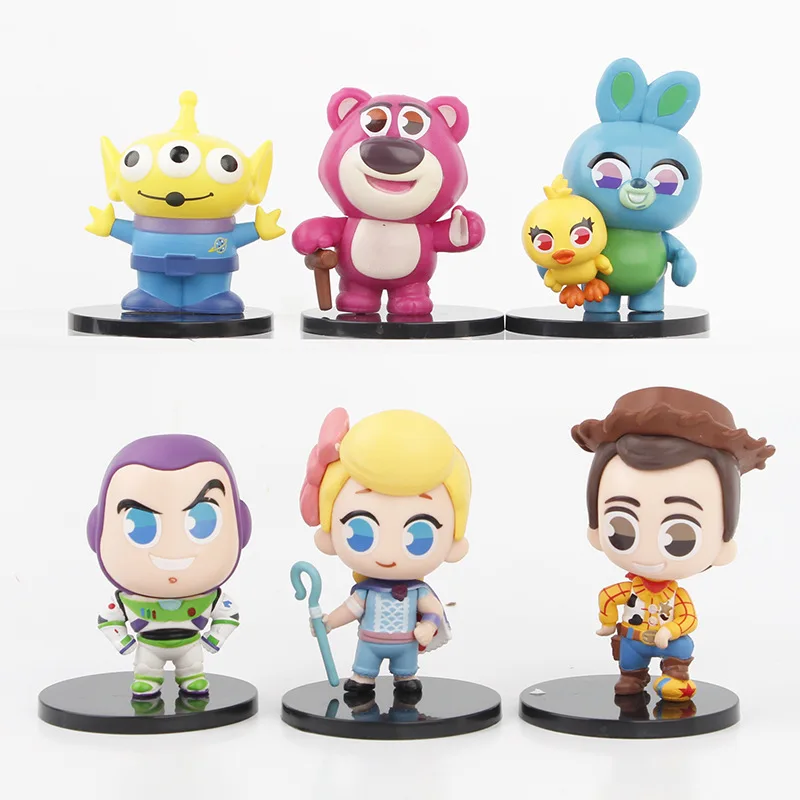 6 Pieces / Set Toy Story Buzz Light Year Woody Bo Peep Alien Collection Cartoon Model Action Figure Cute Doll Toys