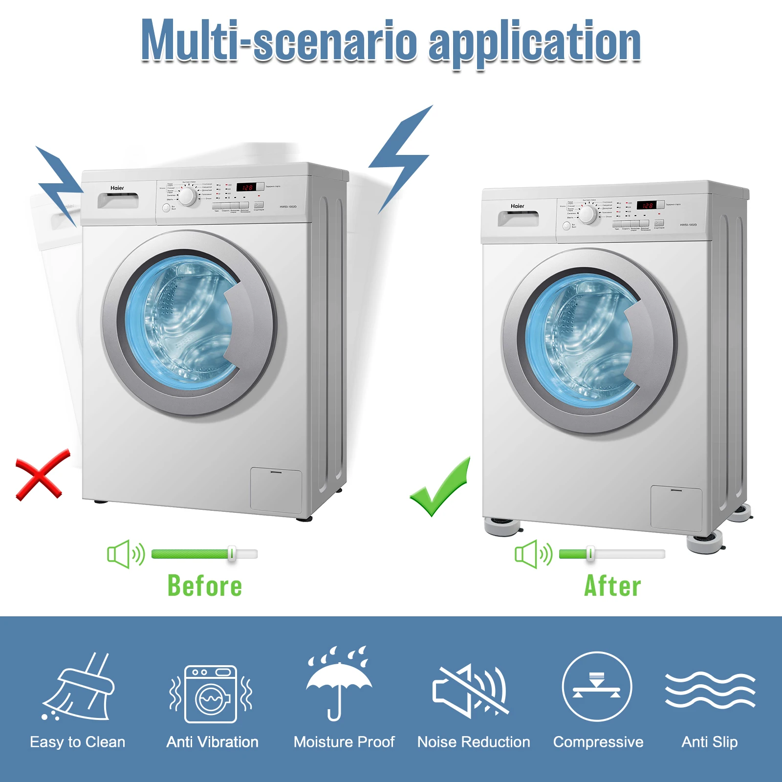 Anti-vibration Washing Machine Foot Pads