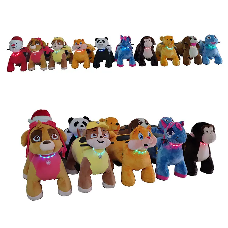 Adult and kid size animal ride kids riding toys plush animal electric scooter for sale