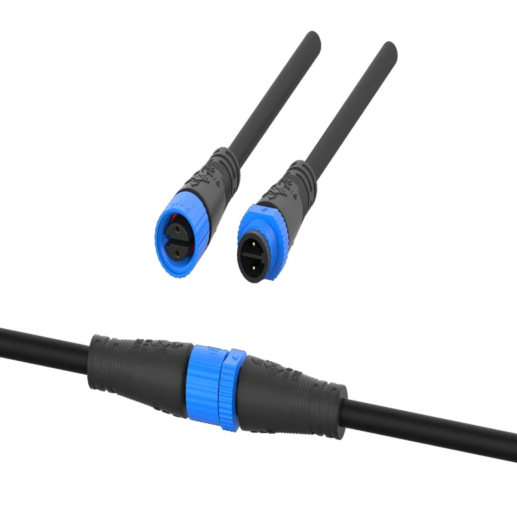 Customize 250v 10a Pa66 2pin M15 Ip67 Waterproof Cable Connector For