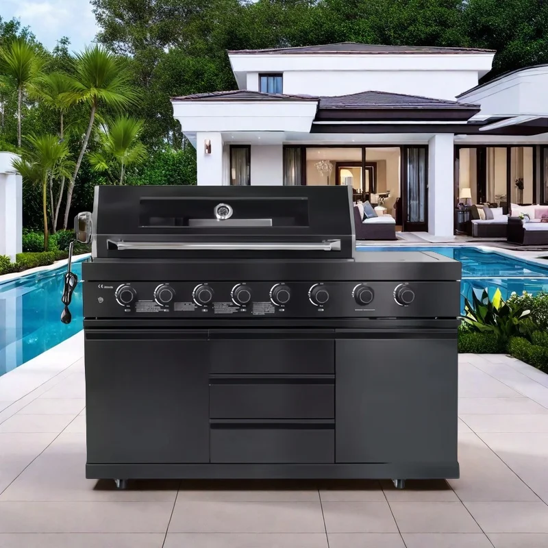 8 Burner Gas BBQ Grill for Multifunctional Heavy Duty Stainless Steel ...