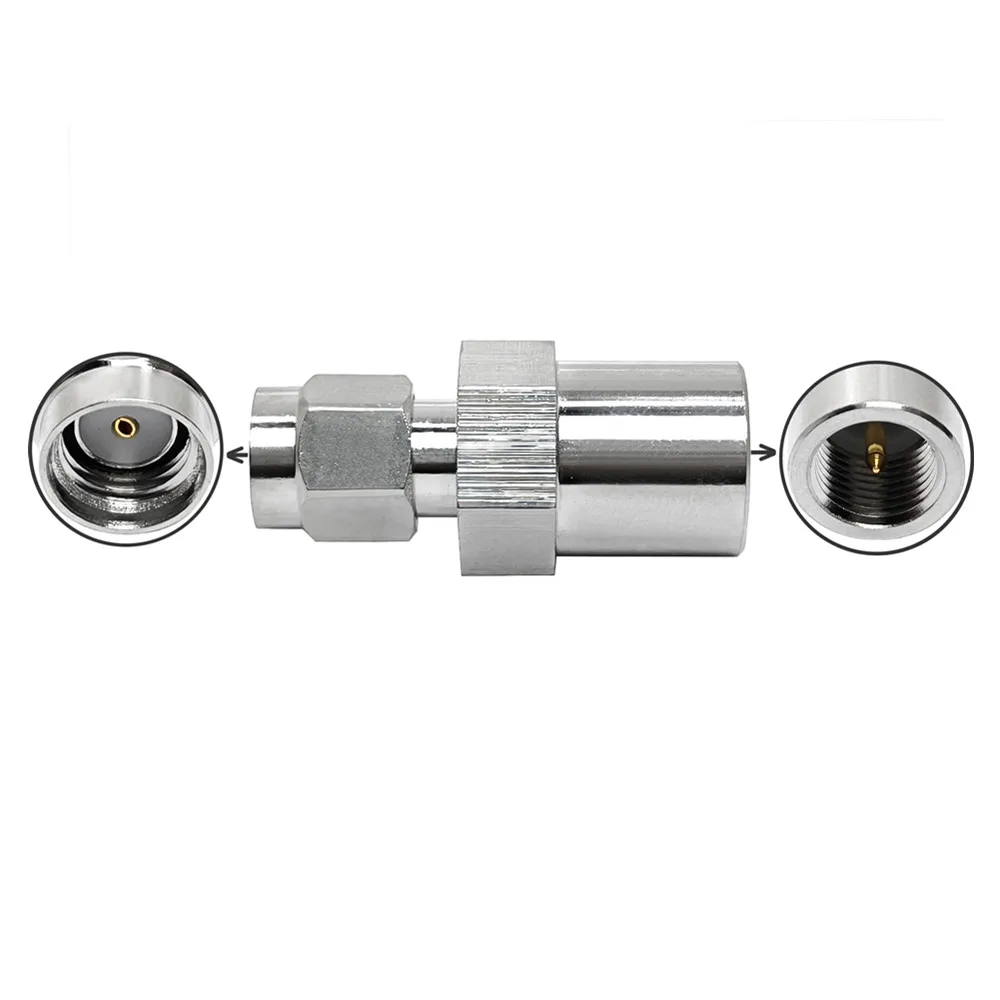 Factory Nickel-plated Straight RF Adaptor RP Sma Plug Male to  Fme Plug Male Rf Coaxial Copper Adapter in Stock