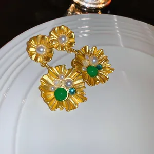 Wholesale Flower Shell Fancy Jewellery for Ladies Designer Inspired Women Jewelry Sets Fashion Stud Drop Earrings Joias De Luxo