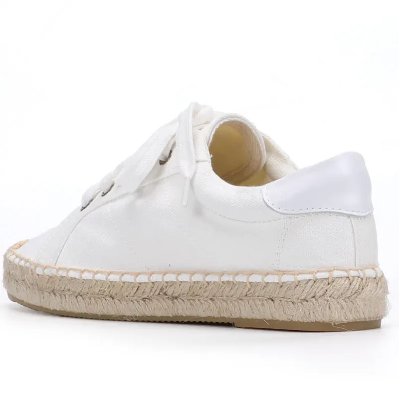 Блестящие белые кремовые женские холщовые Эспадрильи на плоской подошве