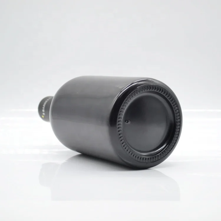 factory wholesale black printing empty glass bottles 16oz 10oz 700ml 500ml whisky vodka spirits bottle olive oil