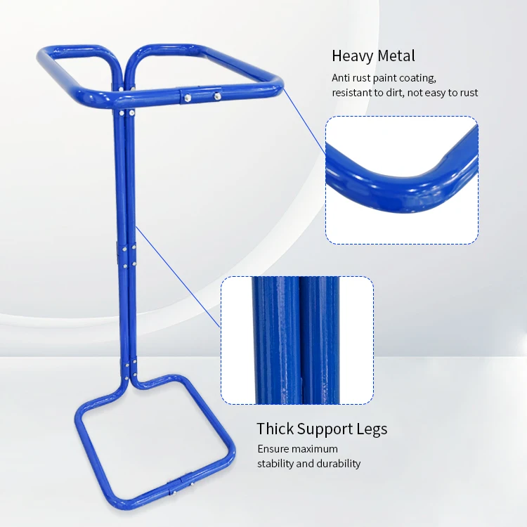 JH-Mech Garbage Bag Holder Outdoor Garbage Bin Multi-Use Blue Powder Coating Steel Trash Bag Holder