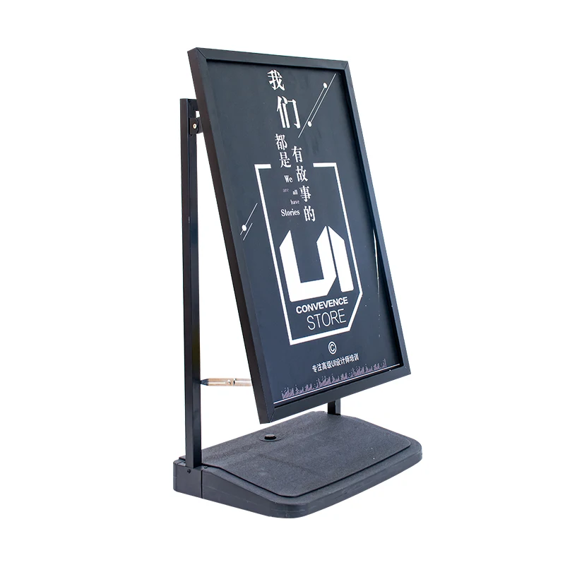 Sidewalk metal stainless steel advertising display sign board stand