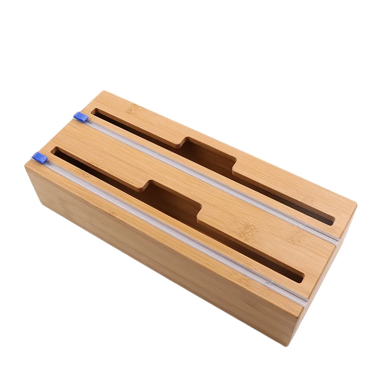 Bamboo Plastic Wrapping Film Dispenser Sturdy and Reusable Parchment Paper  Wrapping Plastic Dispenser