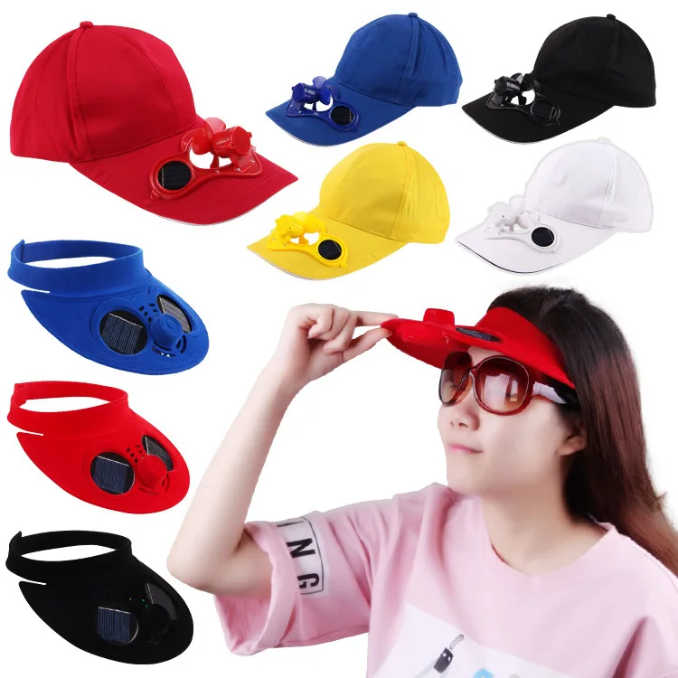 sun visor hat with fan