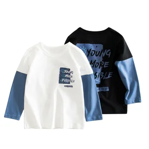 Autumn Fashion Top 2022 New Children'S Shirt Pure Cotton Long-Sleeved Baby Boy T-Shirt