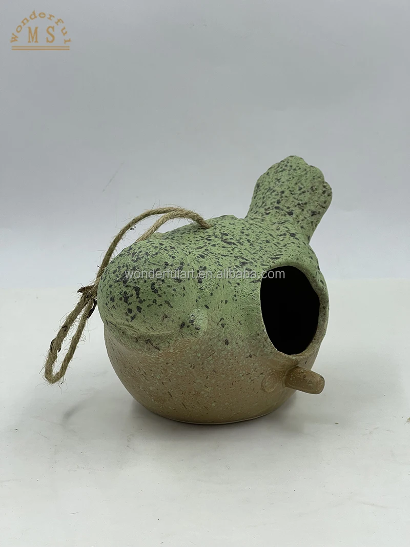 Portable Stoneware Hanging Bird House Ceramic Bird Nest Bird Feeder Easy Clean for Pet