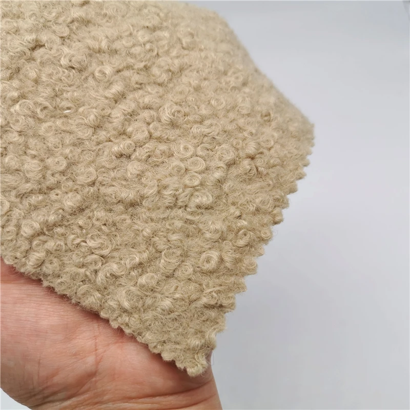 100 polyester boucle blended tartan multicolor breat