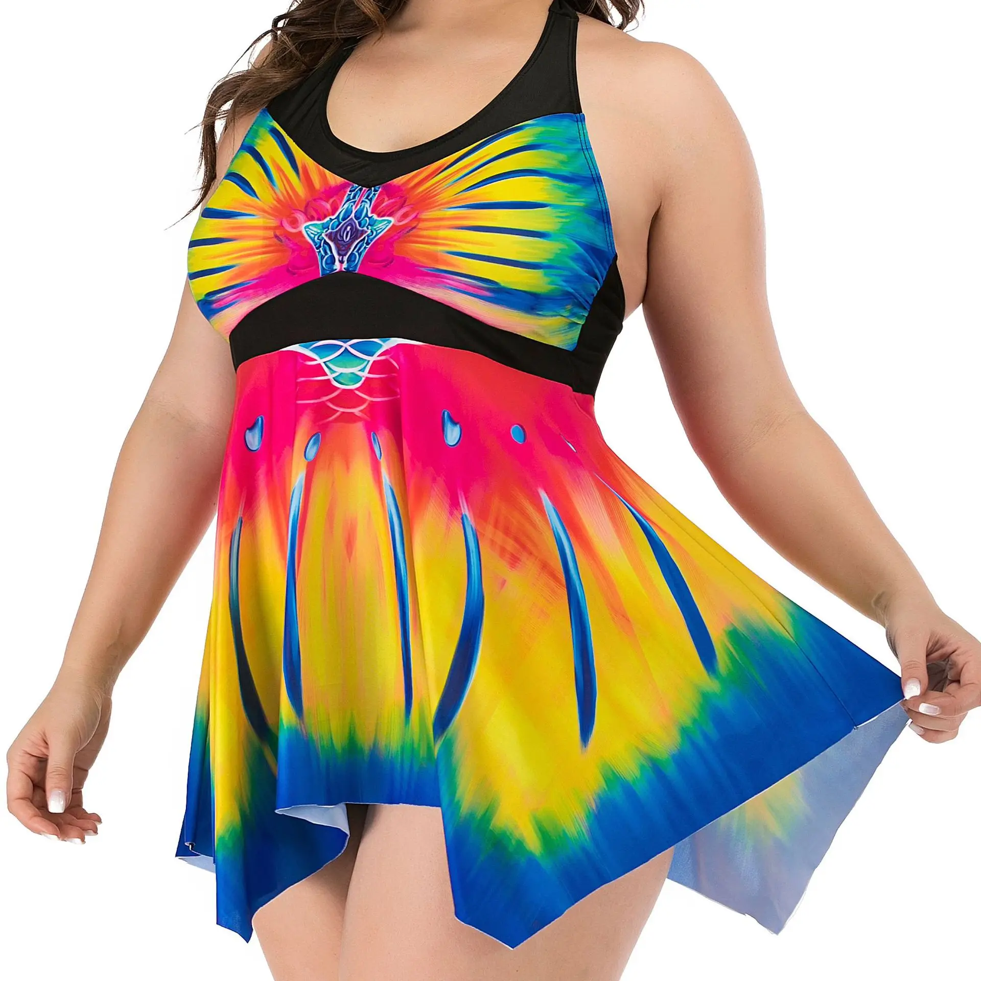 ladies multicoloured extra plus size swimsuit swimw