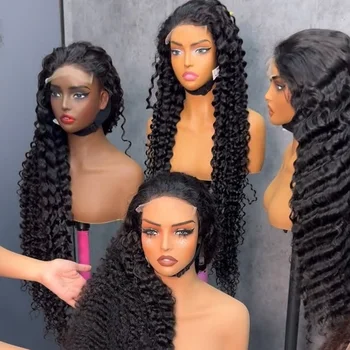 Wholesale Cuticle Aligned Raw Virgin Indian Burmese Curly Hair Glueless HD Wigs Human Hair Lace Front Wigs For Black Women