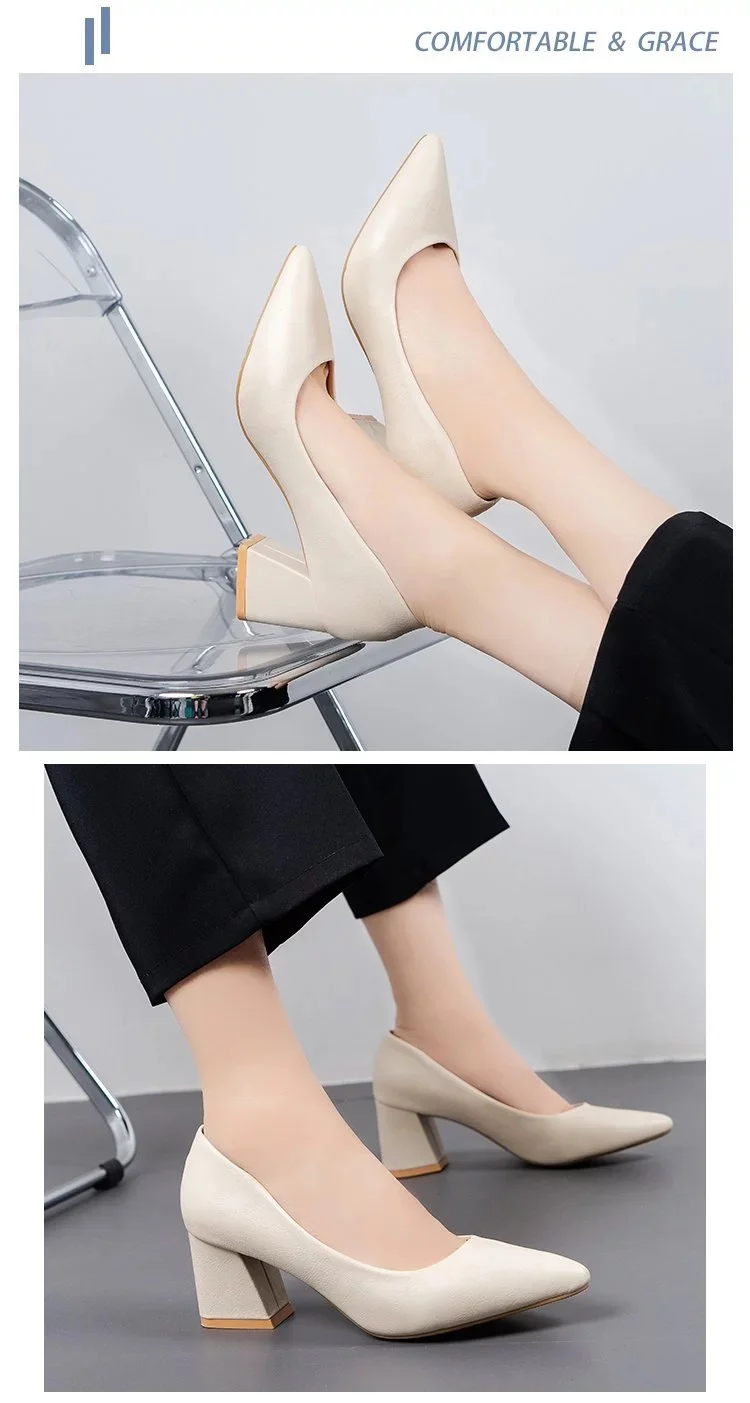Wholesale Pointy Toe Office Shoes Women Low Heel Woman Shoes Working In ...