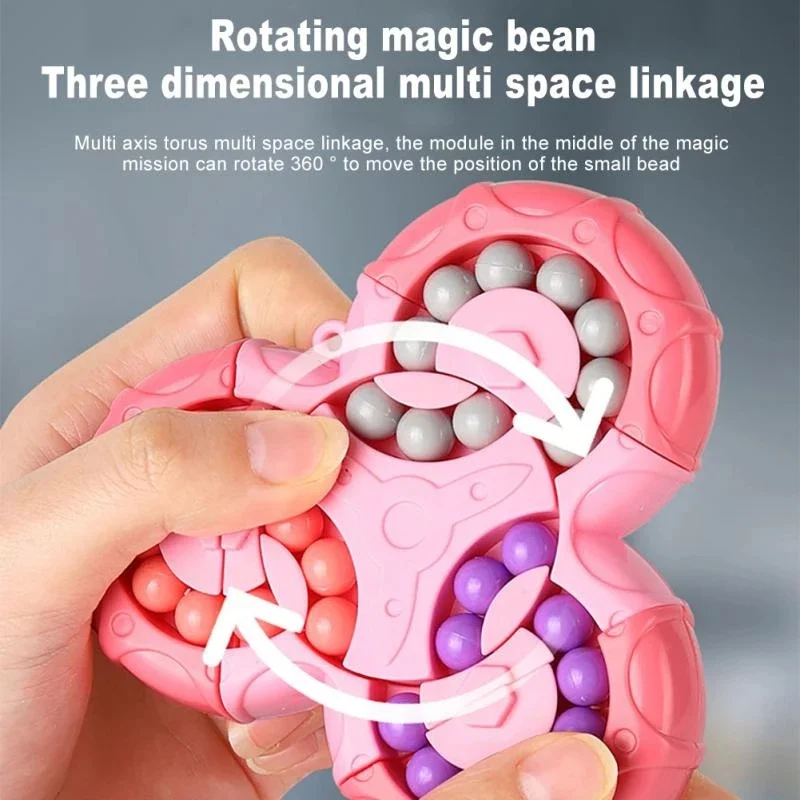 Decompression Toys Rotating Magic Bean Cube Fidget Toy Triangle Small Beads  Educational Toy Children's Puzzle Stress