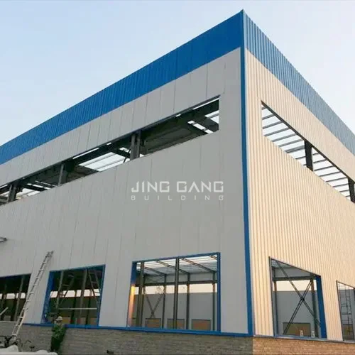 Prefab Large Span Steel Structure Industrial Warehouse Hall Factory with H Section Gable Frame