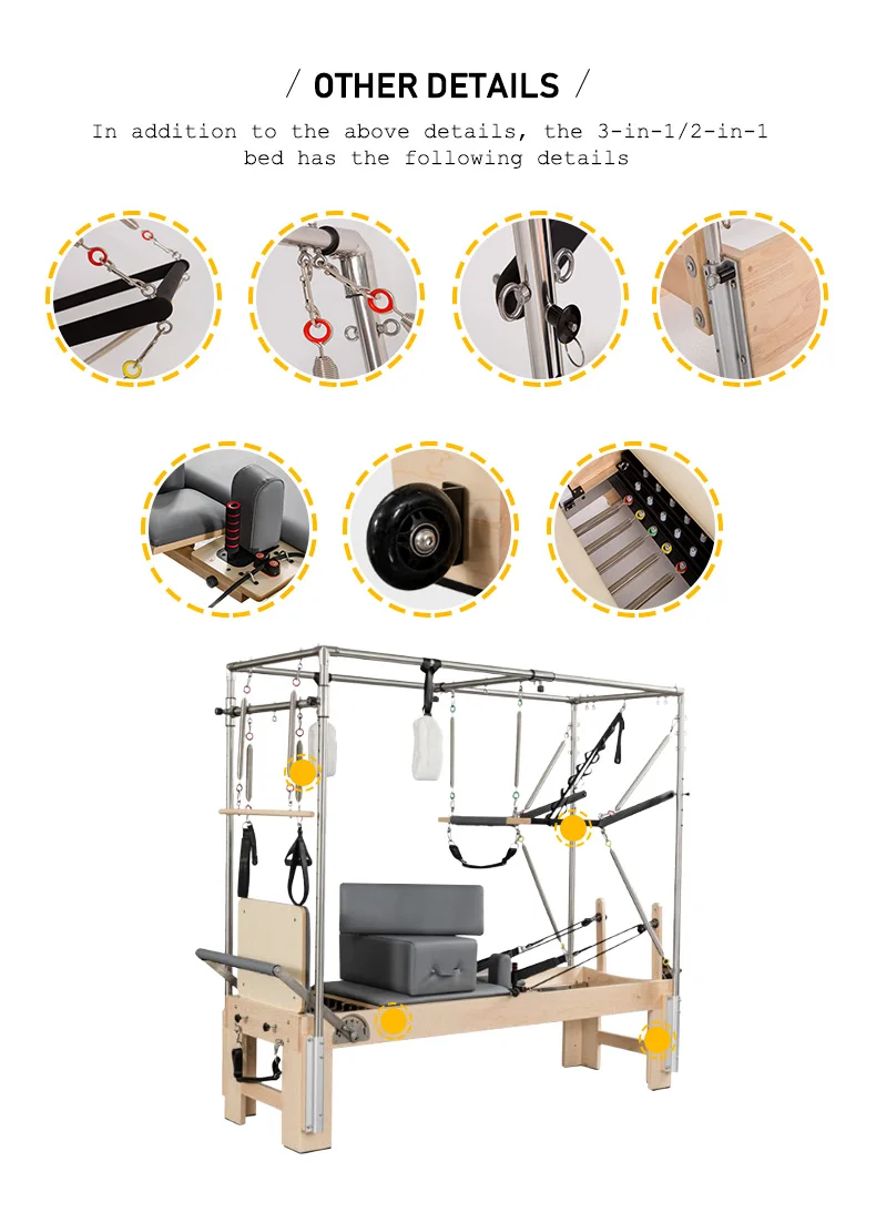 NQ SPORTS Adjustable Multifunctional Multi-Style Pilates Cadillac Reformer Reformer Maquina Ejercicio Pilates