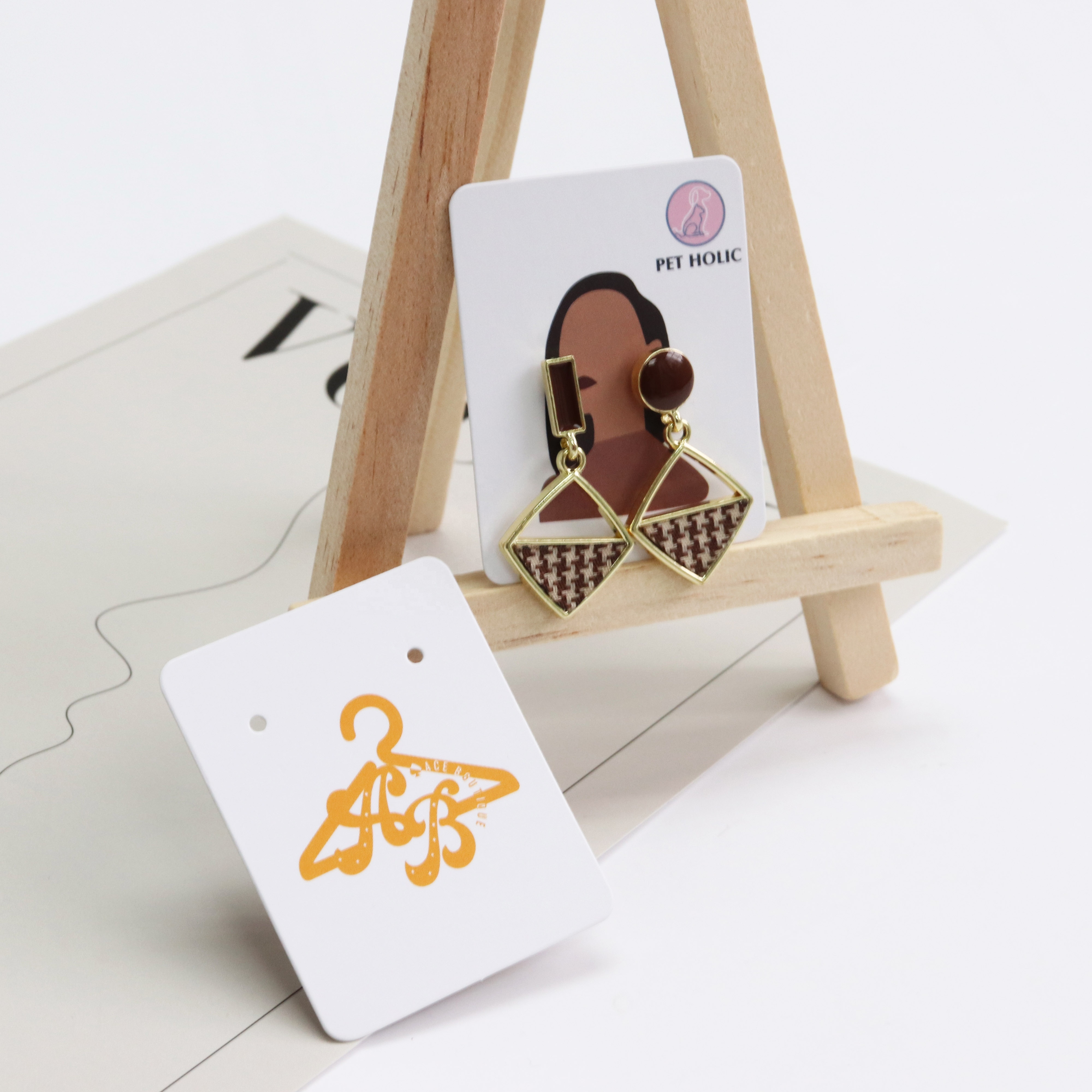 Eco Friendly Custom Die Cut Earring Cards Private Label Holder Backing