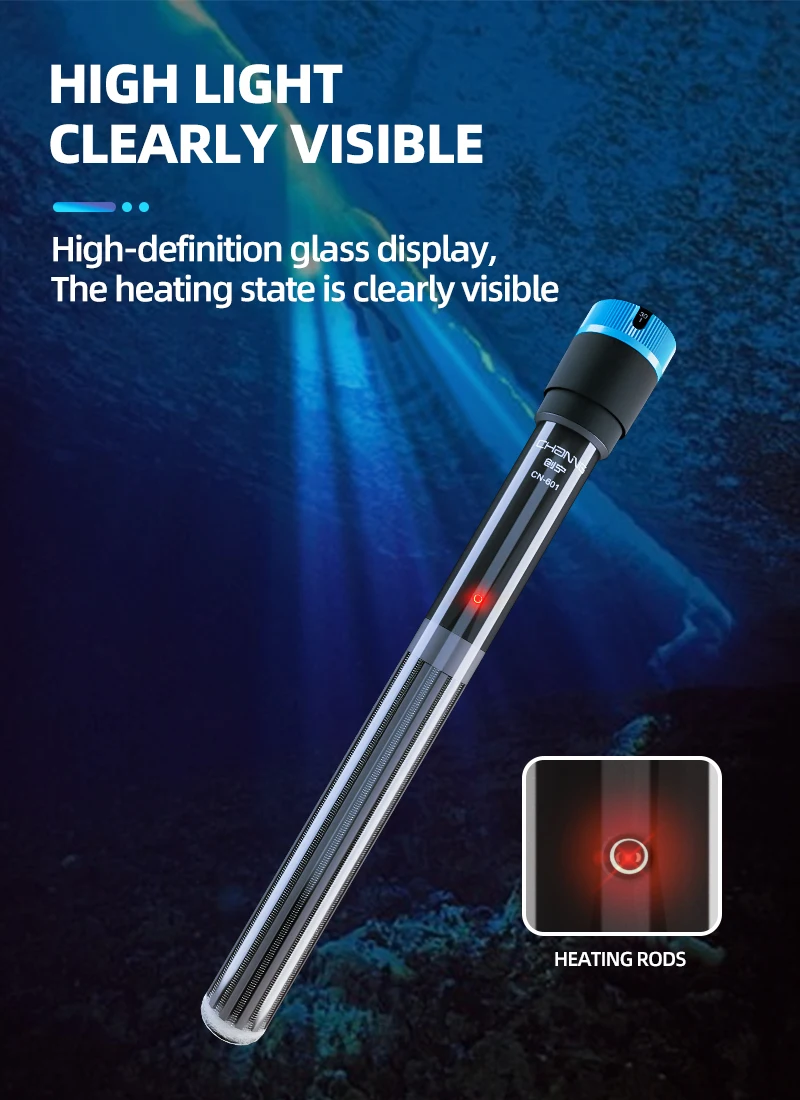 100W/50W Eco-Friendly Multi-Voltage Explosion-Proof Quartz Glass Tube Aquarium Fish Tank Water Heater Rods product detail 9