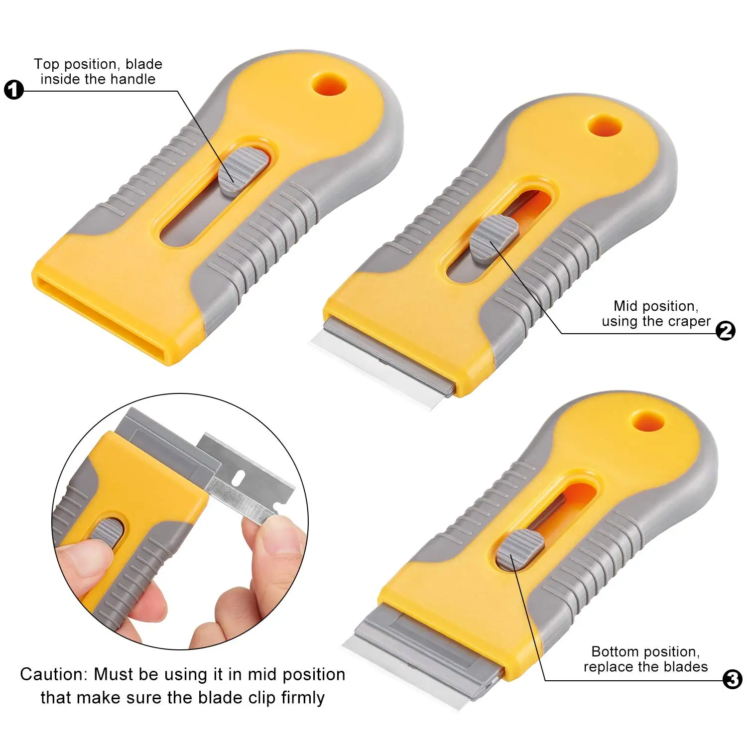 Safety Retractable Razor Scraper with Blades