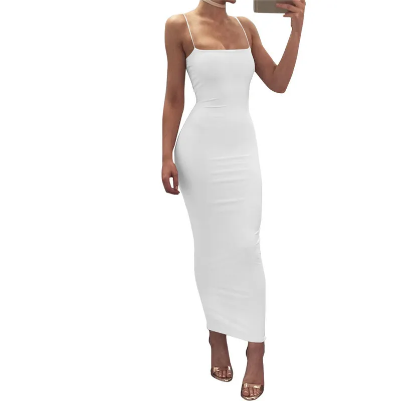 Women Summer Hot Sale Sleeveless Bodycon Long Dress Slim Elegant Ladies Maxi Dress Women Summer Hot Sale Sleeveless Bodycon Long Dress Slim Elegant Ladies Maxi Dress