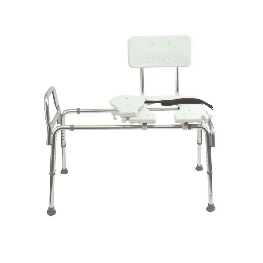 Heavy-Duty Sliding Transfer Bench Cut-Out Seat Shower Bath Tub Chair ...