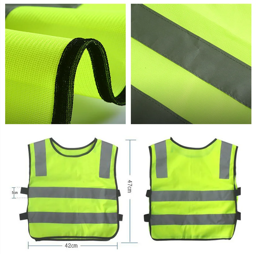 Kids Reflective Safety Vest For Running Cycling Walking Children