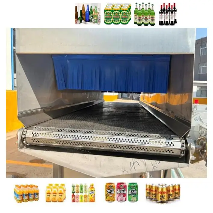 Small Customize Continuous Bottle Cans Beer Drinks Tunnel Pasteurizer Sterilizer Dryer Wine Pasteurization Sterilizing Machine